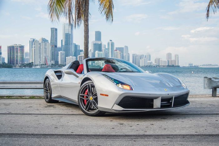 Rent the Ferrari 488 Spider Silver in Atlanta