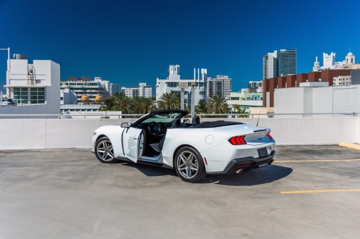 Ford Mustang Convertible WhiteBlack Rental in Miami