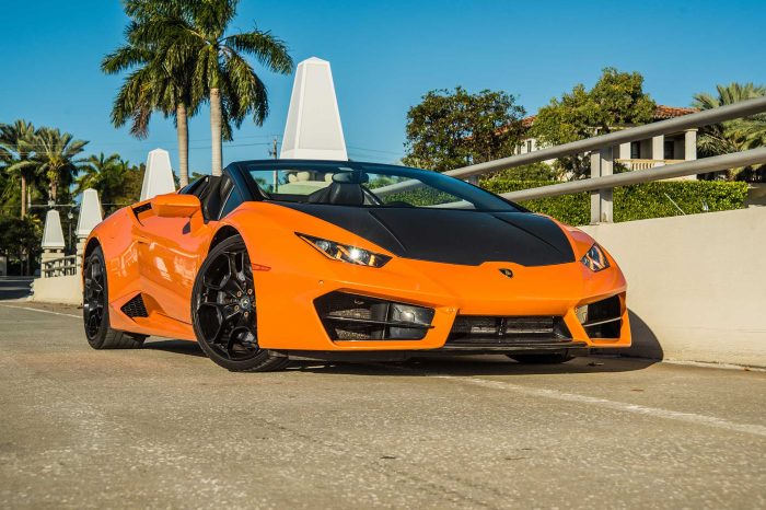 Lamborghini Huracan Orange With Black Rental in Miami