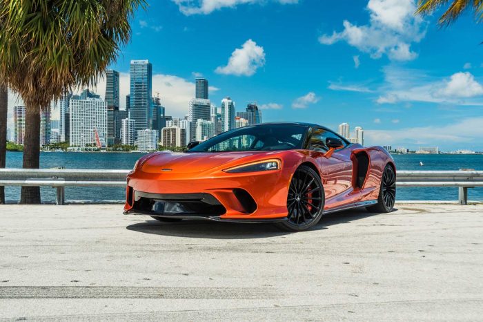 Rent the McLaren GT Orange Black in Atlanta