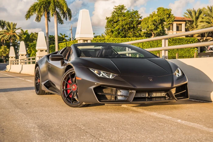 Rent the Lamborghini Huracan Spyder Black in Atlanta